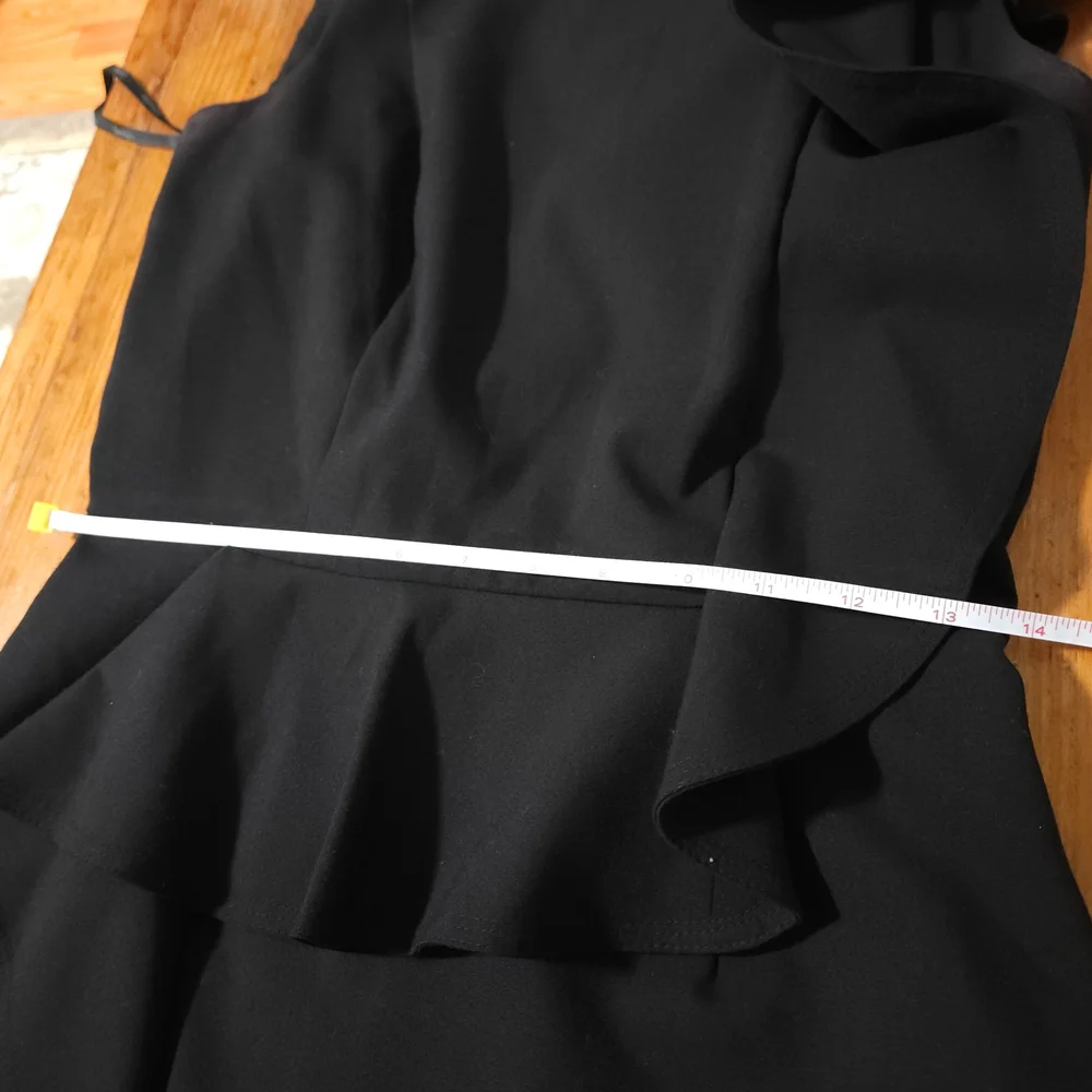 Calvin Klein Elegant Black Ruffle Dress • Fair Condition • Size 6 - Picture 9 of 11